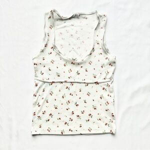 Cotton On Fruit Scoop Neck Tank Top Cottagecore Preppy Boho 🍓 Size Extra Small